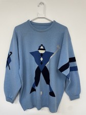 Vintage Pringle Of Scotland Nick Faldo Herren Jumper 100% Wool Blue Size 44"