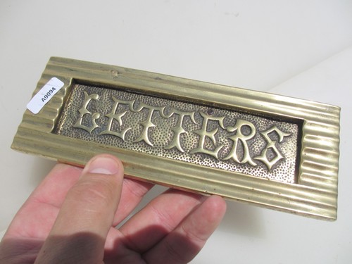 Victorian brass letterbox - victorian,