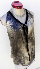 LAUREN VIDAL Cream Black TOP