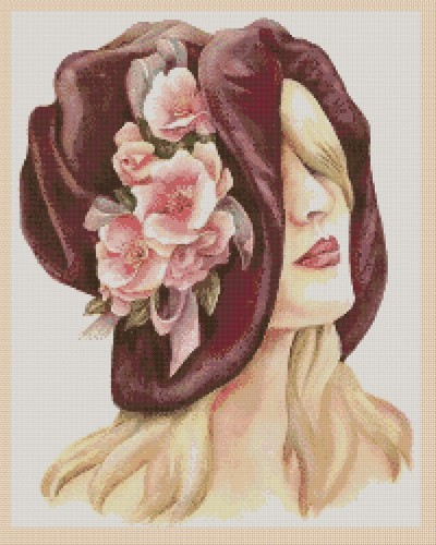 Art deco lady - deco, cross