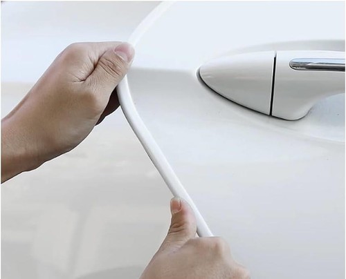 Pair white car - door, guard