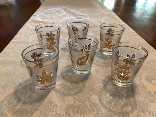 Vintage libbey golden foilage - golden,