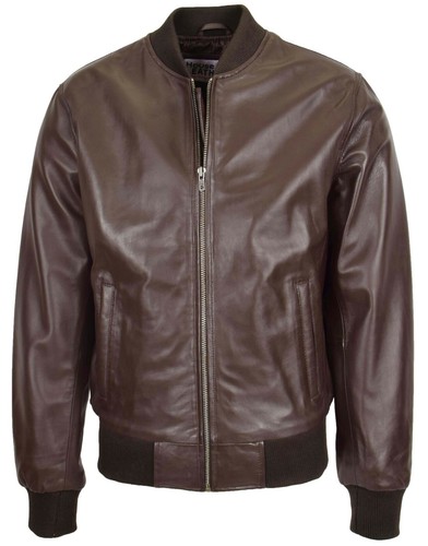 Mens soft leather bomber - soft, ma-1