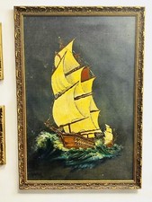 Mid Century Large Oil Painting