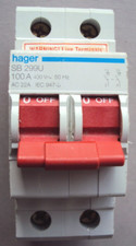HAGER SB299U 100 AMP AC22A SB 299U DP IEC 947-3 100A MAIN SWITCH ISOLATOR