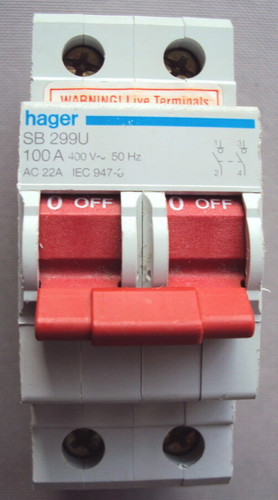 Hager sb299u 100 - amp, sb