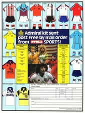 1979 Advert for ADMIRAL Mail Order Football Team Kits Vintage Original Print Ad