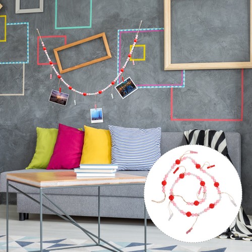 Wood bead garland with tassels - wood,
