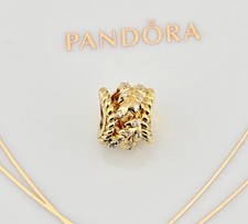 New Genuine Authentic Pandora Shine Gold Dazzling Wheat Grain Swirls 767597CZ