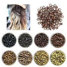 Silicone Lined Micro Beads Rings Link Tip Loop Hair Extensions 4mm, 4.5mm, 5mm