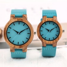 Novel Couple Wood Watch Blue