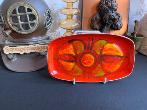 Poole pottery orange - pottery, delphis