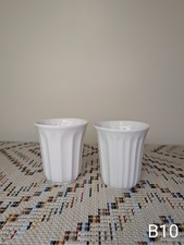 Hotel Chocolat Velvetiser Pod Cups-Andrew Wicks x2 Pair White Hot Chocolate Mugs