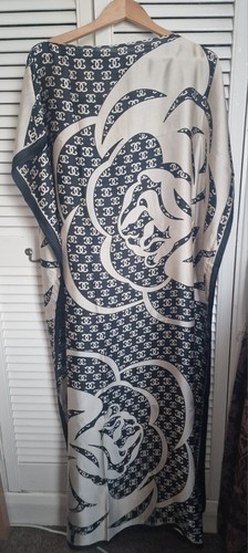 Beige black floral two - beige,