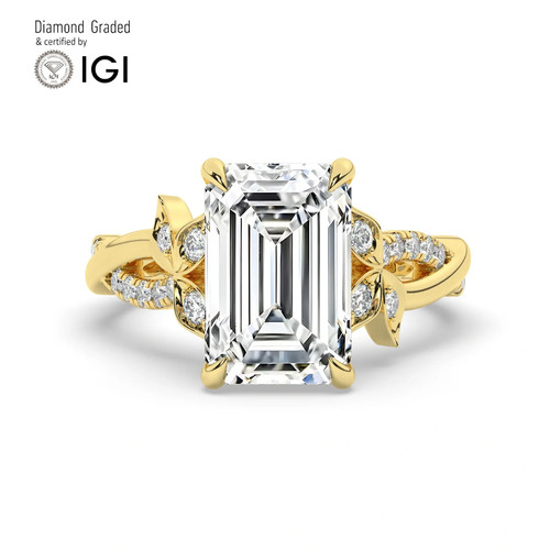 Emerald diamond engagement - diamond,