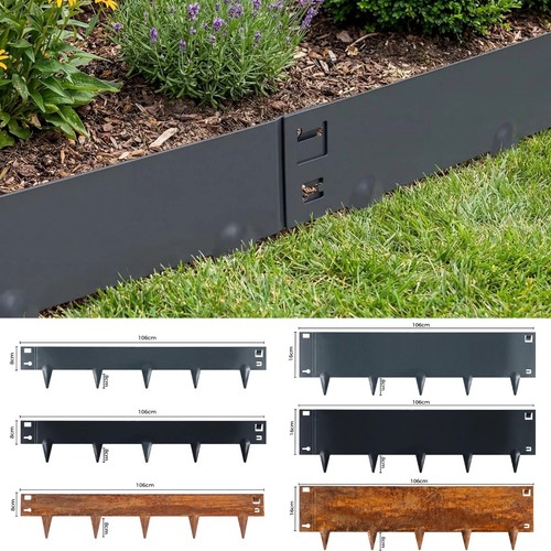 Galvanised steel metal lawn - galvanised,