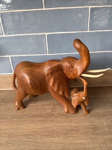 Large wooden elephant - elephant,