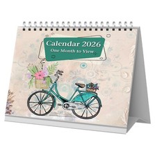 Arpan 2026 Free-Standing 1 Month To View Spiral Desk Top Calendar, Vintage Art