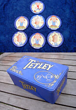 LARGE TIN CADDY TETLEY TEA COASTERS PROMOTIONAL VINTAGE SYDNEY CLARENCE GAFFER