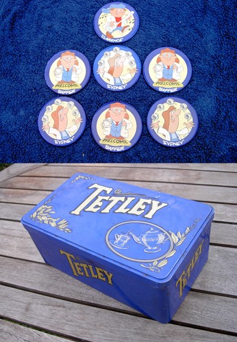 Large tin caddy tetley - caddy,