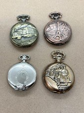 Collection of 4x Full Hunter Quartz Pocket Watches - steam train, Truck etc