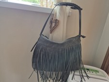 NEXT Tassled Shoulder Bag Faux Suede Grey New Without Tags Never Used Lovely Bag