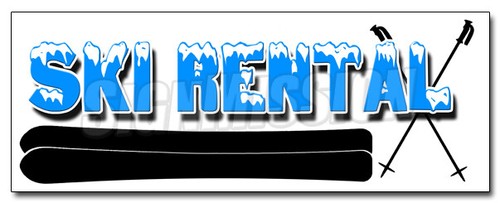 Ski rental decal sticker snow - decal,
