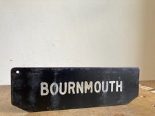 Vintage Small Double-Sided (BOURNMOUTH POSTAL SORTING OFFICE) Metal Sign c1950s