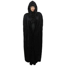 BLACK HOODED CAPE HALLOWEEN