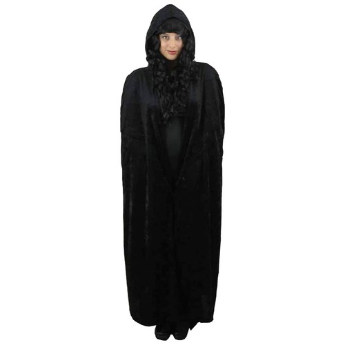 Black hooded cape - hooded, halloween