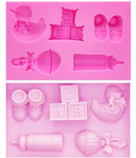 Alphabet Block Shoes Baby Toy Silicone Fondant Mould Cookware Mould Cake. Baking