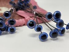 Teddy Bear Glass Eyes Blue ? Vintage - Old Antique c1930/40's  10mm - 6 Pairs