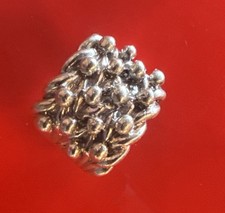 Men’s Solid Silver Keeper Style Ring Heavy Weight 29.1g Ring Size W Stamped