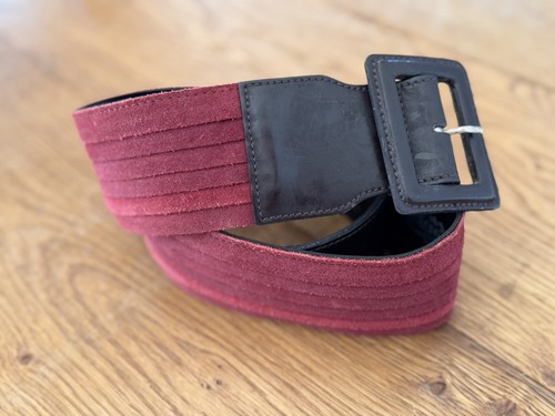 Vintage burgundy suede leather - burgundy,