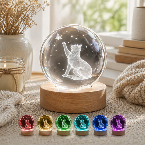 Cat crystal ball - ball, light