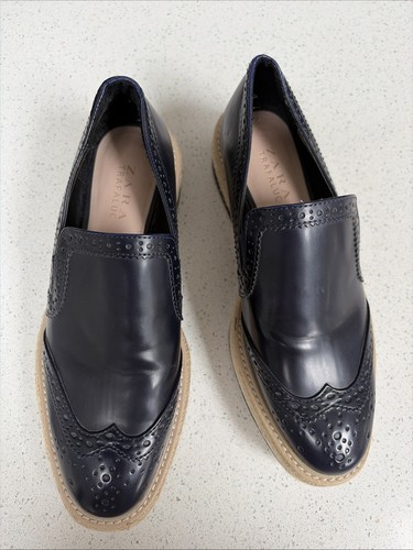 Zara navy blue platform - zara,