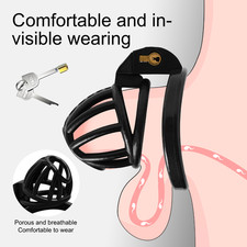 Breathable Male Resin Chastity Cage Latch Lock Cage with 4Size Rings Bird Device