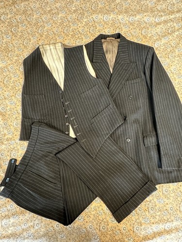 1940s men black pinstripe - black,