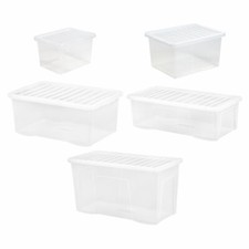 Mini 25L/37L/45L/62L/110L Extra Large Plastic Storage Box With Lid Moving House