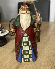 Jim Shore, Heartwood Creek "SANTA WITH lantern" christmas hanging ornament 14cm