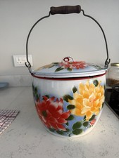 Vintage Enamel Large Storage