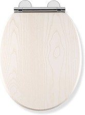 Croydex Maitland White Oak Effect Wooden Toilet Seat Soft Close Ex Display Boxed