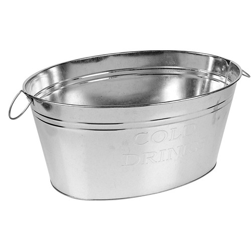 Large oval metal drinks pail - oval,
