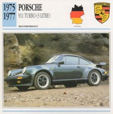 1975-1977 PORSCHE 911 TURBO Classic Car Photo/Info Maxi Card