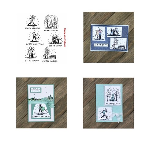 Christmas snowmen clear rubber - clear,