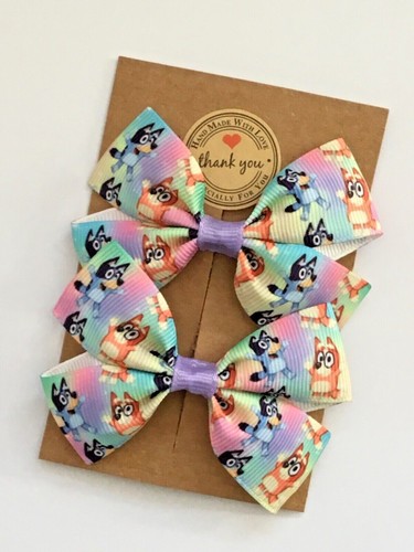 Bluey hair bow - alligator, clip/