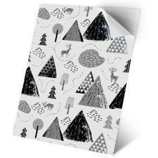 1 x Vinyl Sticker A2 - BW - Mountain Forest Deer Nature #35599