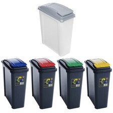 25L Slimline Plastic Recycle Bin Waste Storage Dustbin for Kitchen/Home/Garden