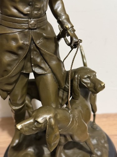 Bronze dogs sculpture - bronze,