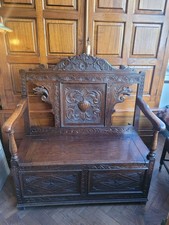 Antique Vintage Carved Oak